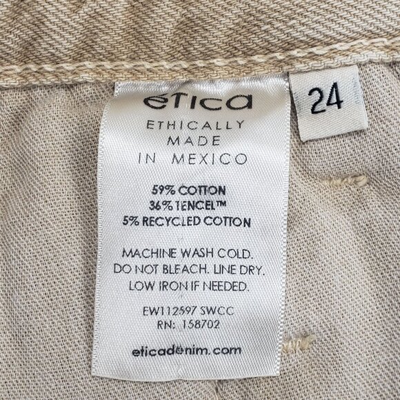 Etica Maxine Pleated Mini Skirt Women's Size 24 Beige Sweet Coconut Wardrobe MVP - Picture 10 of 16